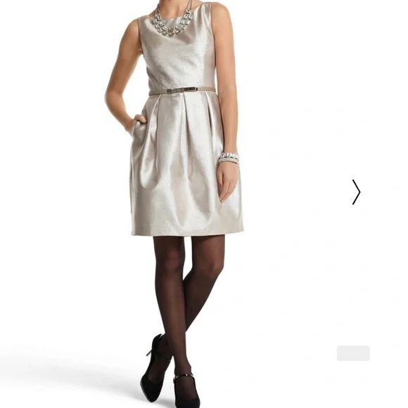White House Black Market | Dresses | White House Black Market Gold  Tulipskirt Dress | Poshmark